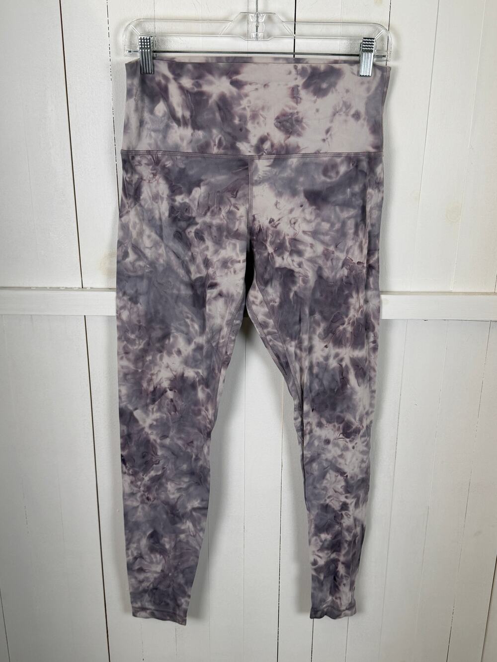 Lululemon Purple White Ankle Leggings Size 10 Nylon